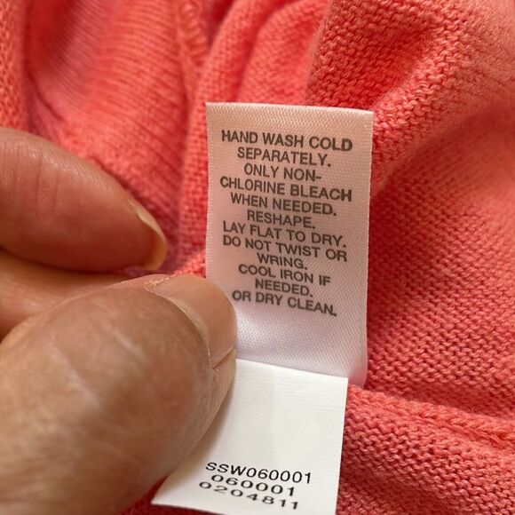 J. Jill salmon pink thin open front cardigan - Picture 7 of 7